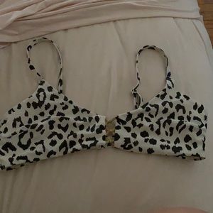 Aerie Black and White Cheetah Swim Top